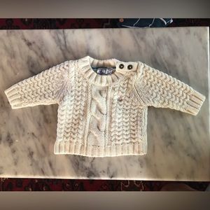 Like New Petit Bateau Cream Baby Sweater size 6 months